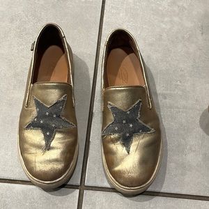 Venettini HANDMADE gold shoe with denim star